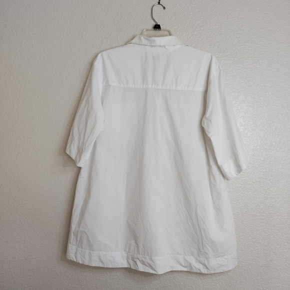 Sandro Abby oversized cotton shirt sleeve button down shirt sz 8 - Picture 8 of 9